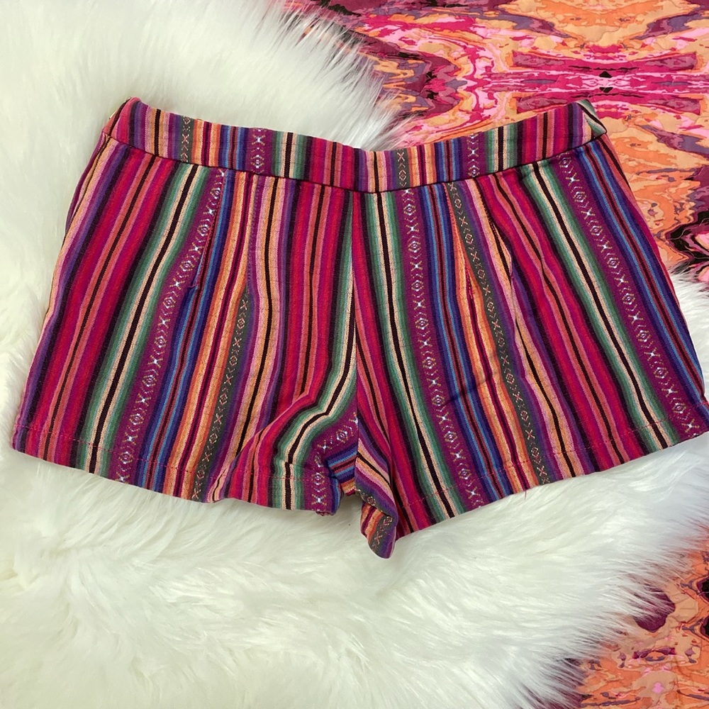 size 2 Free People rainbow striped shorts